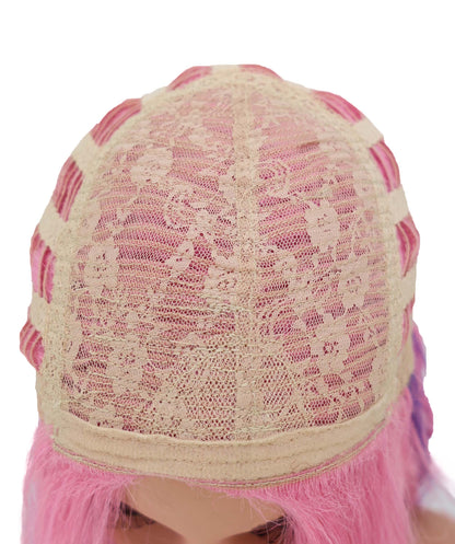 Wigs2you C-189 女性用コスプレウィッグ、ピンクとパープル、ロング、ストレート、34インチ、フルウィッグ、耐熱ファイバー、キャップレス、ハロウィン、コスチューム、イベント、パーティーに最適。