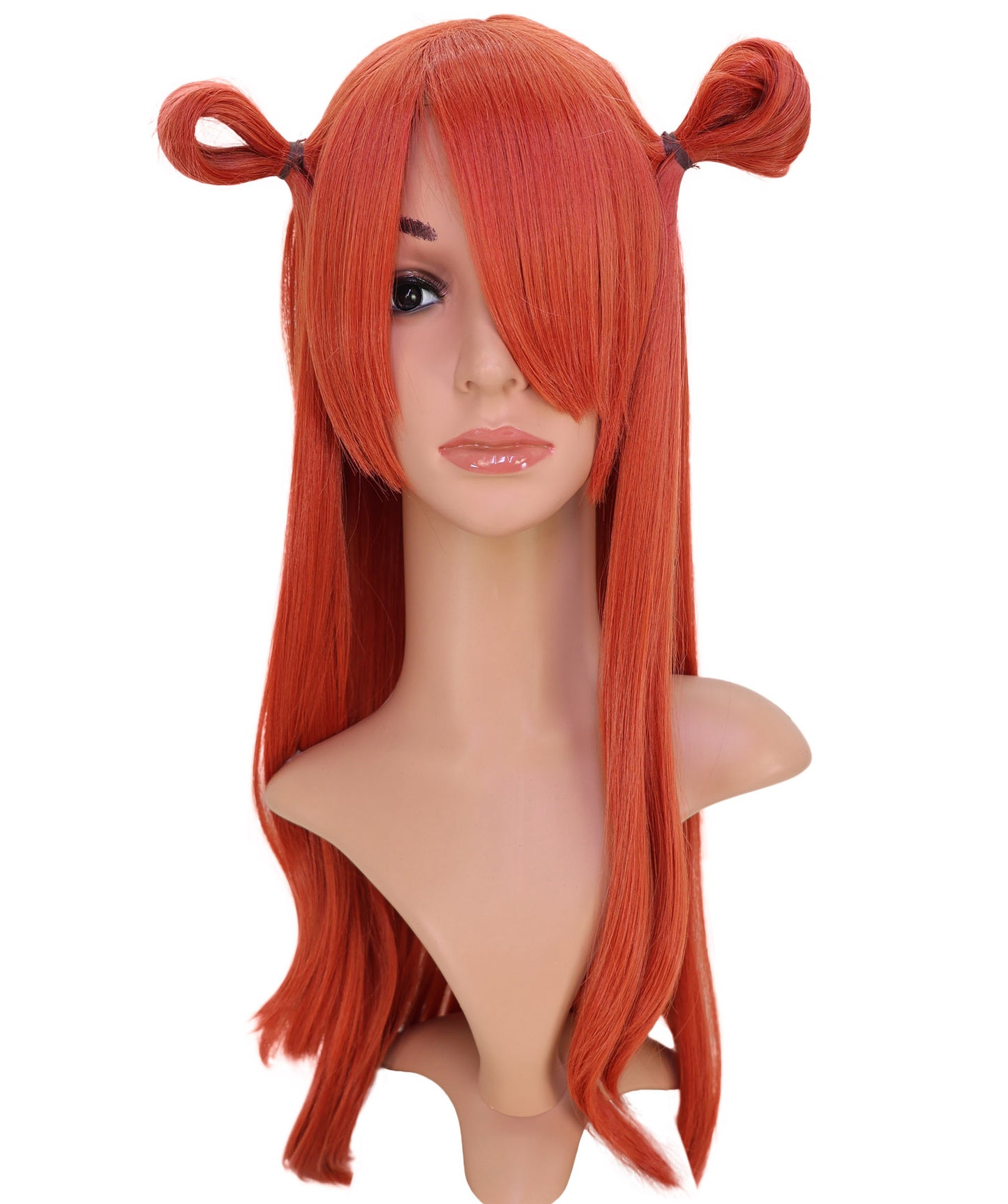 Wigs2you C-191 コスプレウィッグ パンプキンオレンジ ロング 23.5インチ 耐熱・難燃合成繊維 女性用 標準キャッ