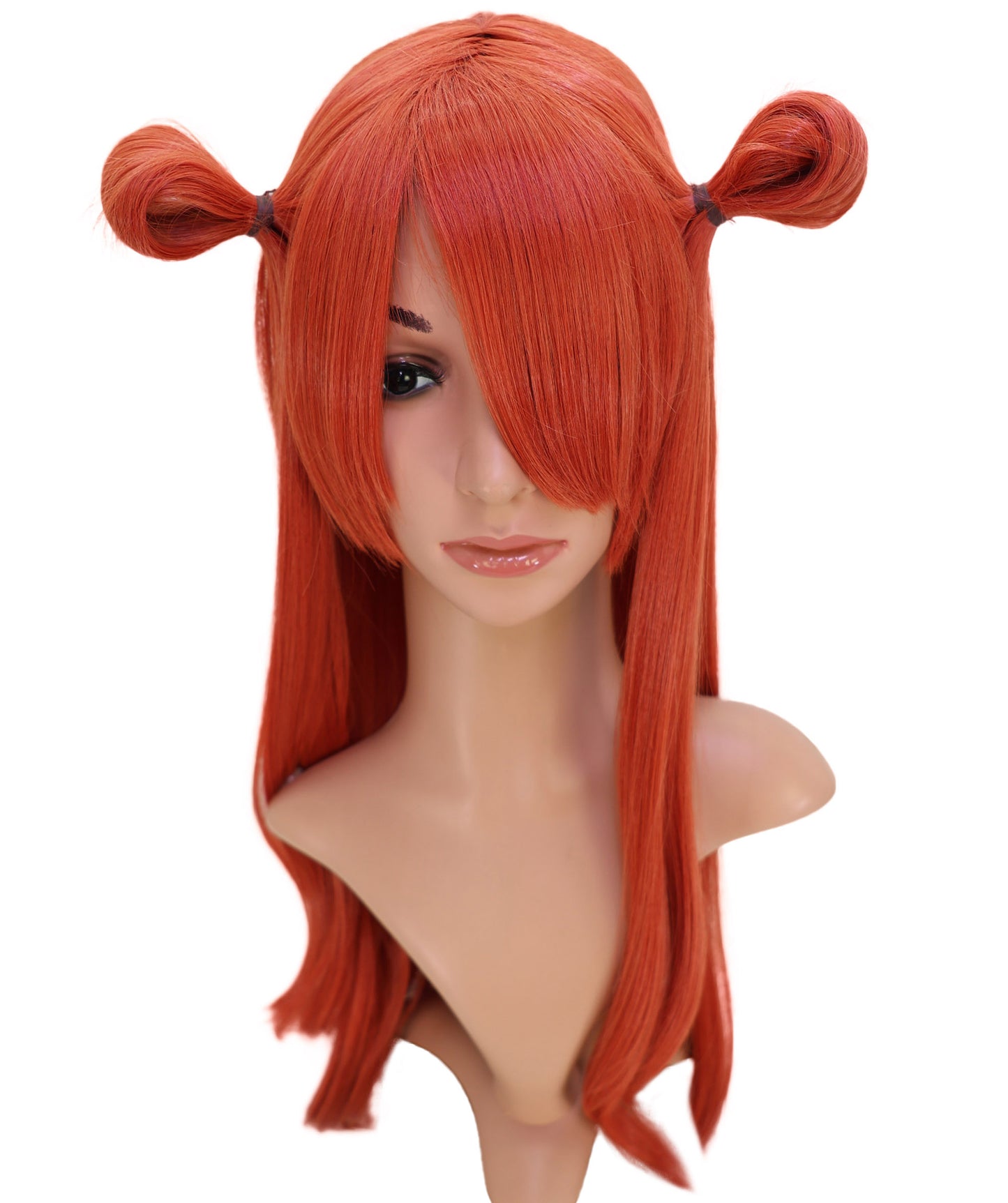 Wigs2you C-191 コスプレウィッグ パンプキンオレンジ ロング 23.5インチ 耐熱・難燃合成繊維 女性用 標準キャッ