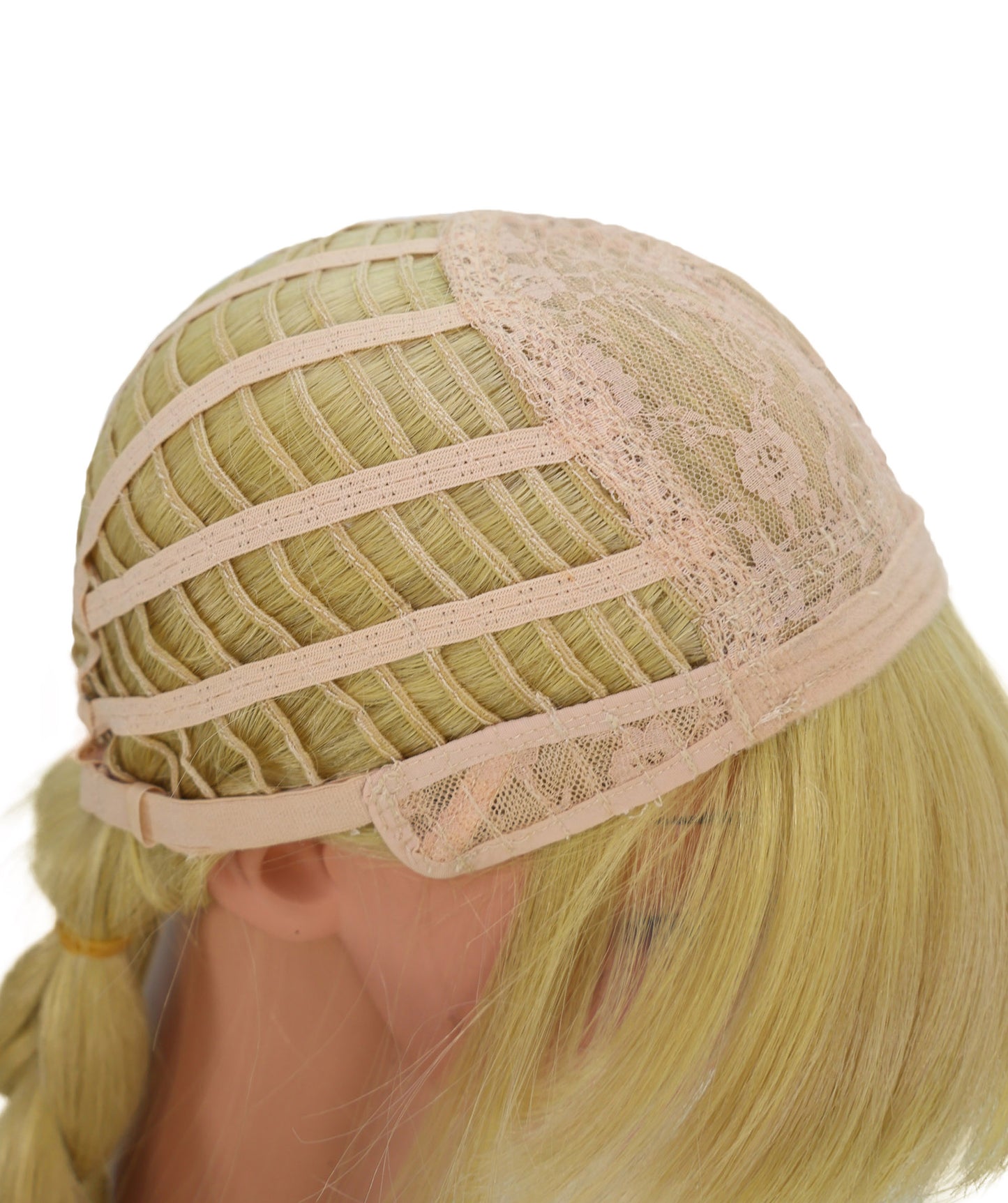 Wigs2you C-192コスプレウィッグ ブロンド 編み込み アニメ風 ロング 29.5インチ キャップレス 耐熱合成繊維 女性用 ハロウィン コスプレ