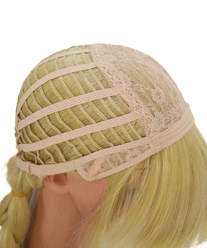 Wigs2you C-192コスプレウィッグ ブロンド 編み込み アニメ風 ロング 29.5インチ キャップレス 耐熱合成繊維 女性用 ハロウィン コスプレ