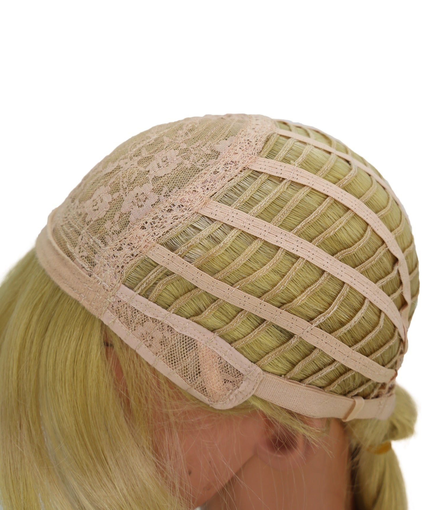 Wigs2you C-192コスプレウィッグ ブロンド 編み込み アニメ風 ロング 29.5インチ キャップレス 耐熱合成繊維 女性用 ハロウィン コスプレ