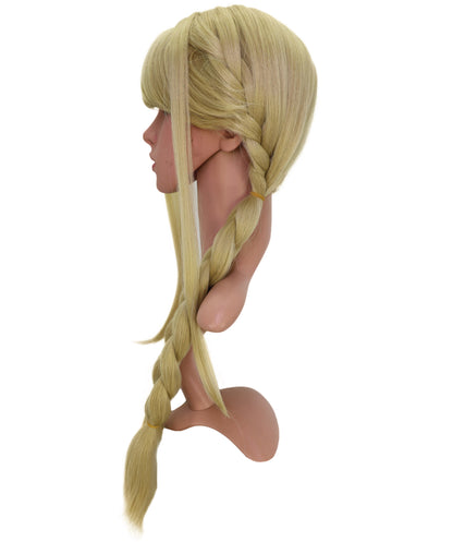 Wigs2you C-192コスプレウィッグ ブロンド 編み込み アニメ風 ロング 29.5インチ キャップレス 耐熱合成繊維 女性用 ハロウィン コスプレ