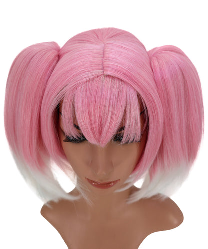 Wigs2you C-193 コスプレウィッグ ピンク ツインテール 12インチ キャップレス アニメ風 耐熱合成繊維 女性用 ハロウィン コスプレ
