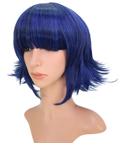 Wigs2you C-194 コスプレウィッグ ダークブルー ショート アニメ風 キャラクター 標準キャップ 合成繊維 女性用 コスプレ