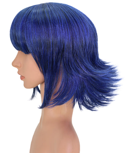 Wigs2you C-194 コスプレウィッグ ダークブルー ショート アニメ風 キャラクター 標準キャップ 合成繊維 女性用 コスプレ