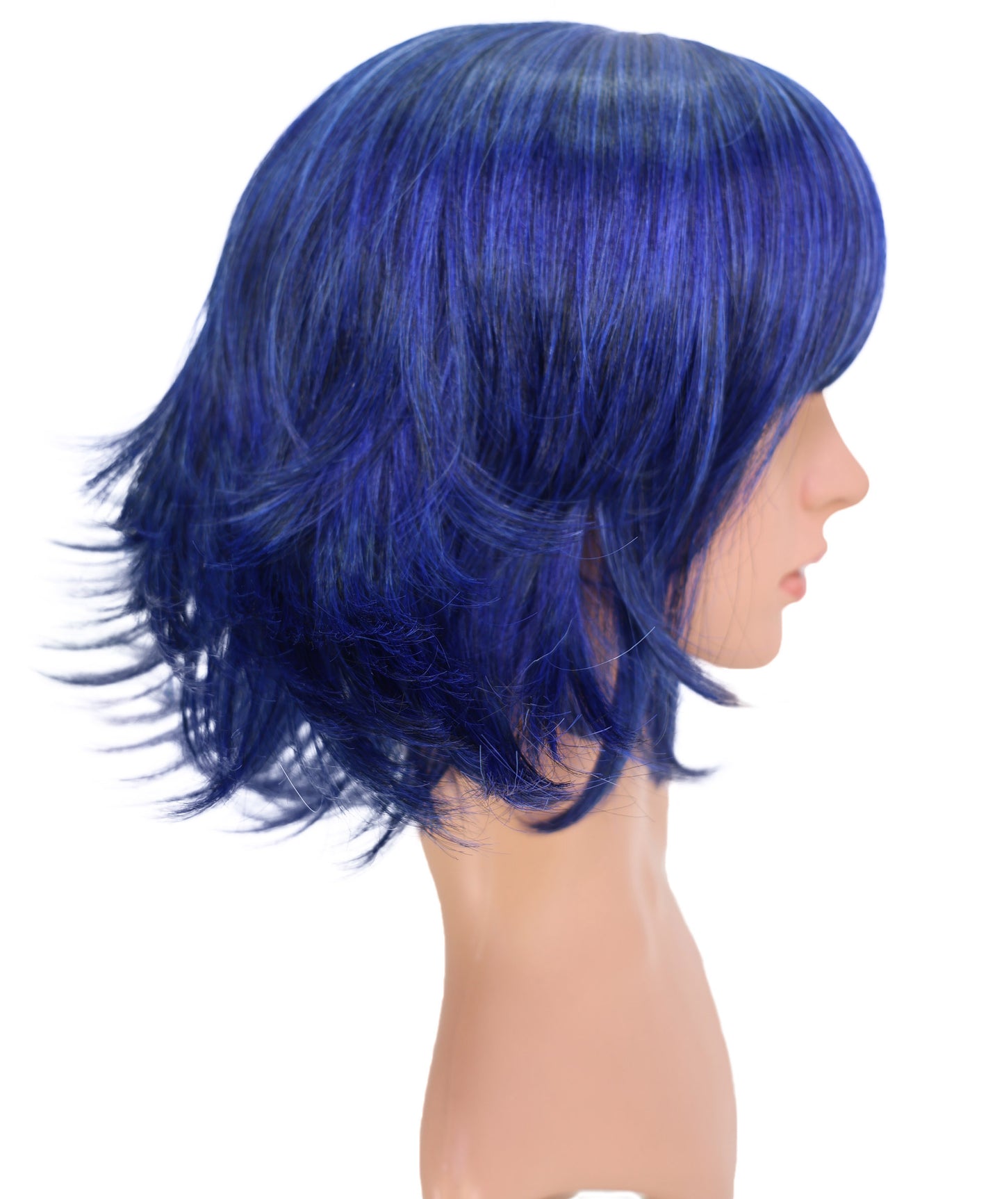 Wigs2you C-194 コスプレウィッグ ダークブルー ショート アニメ風 キャラクター 標準キャップ 合成繊維 女性用 コスプレ