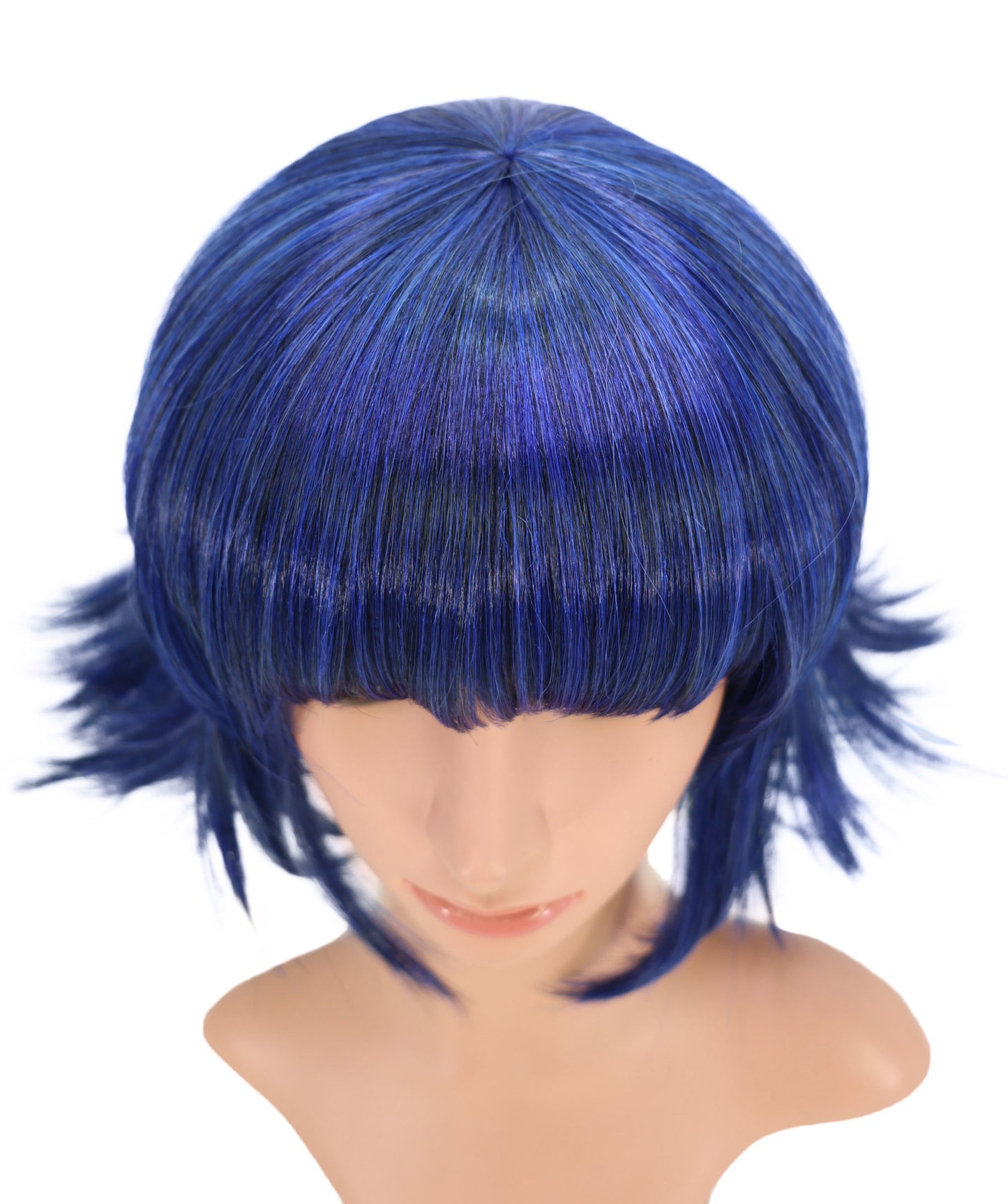 Wigs2you C-194 コスプレウィッグ ダークブルー ショート アニメ風 キャラクター 標準キャップ 合成繊維 女性用 コスプレ