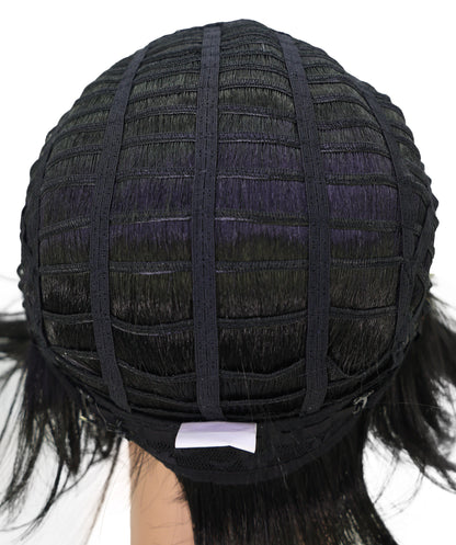 Wigs2you C-196 コスプレウィッグ ゴールデンブロンド×ブラック ショート 11インチ キャップレス アニメ風 耐熱合成繊維 男性用 コスプレ