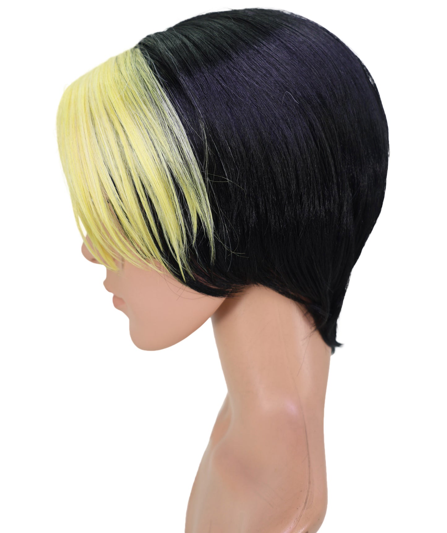 Wigs2you C-196 コスプレウィッグ ゴールデンブロンド×ブラック ショート 11インチ キャップレス アニメ風 耐熱合成繊維 男性用 コスプレ