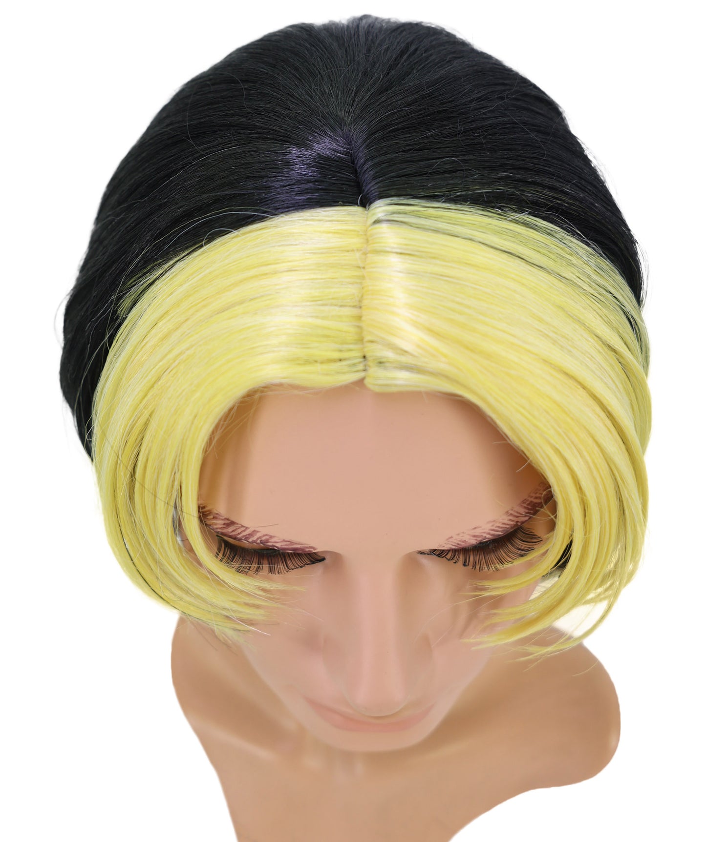 Wigs2you C-196 コスプレウィッグ ゴールデンブロンド×ブラック ショート 11インチ キャップレス アニメ風 耐熱合成繊維 男性用 コスプレ