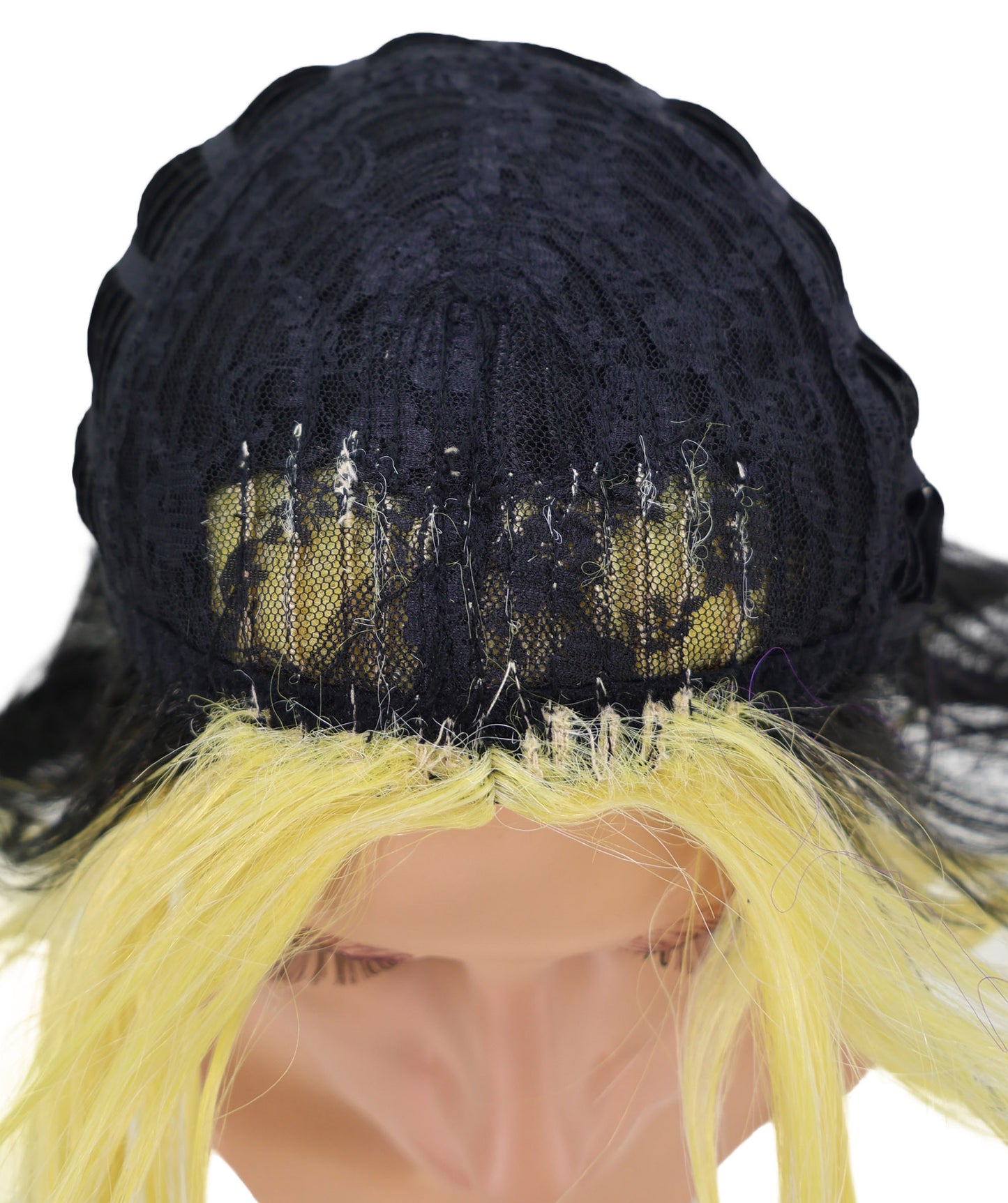 Wigs2you C-196 コスプレウィッグ ゴールデンブロンド×ブラック ショート 11インチ キャップレス アニメ風 耐熱合成繊維 男性用 コスプレ