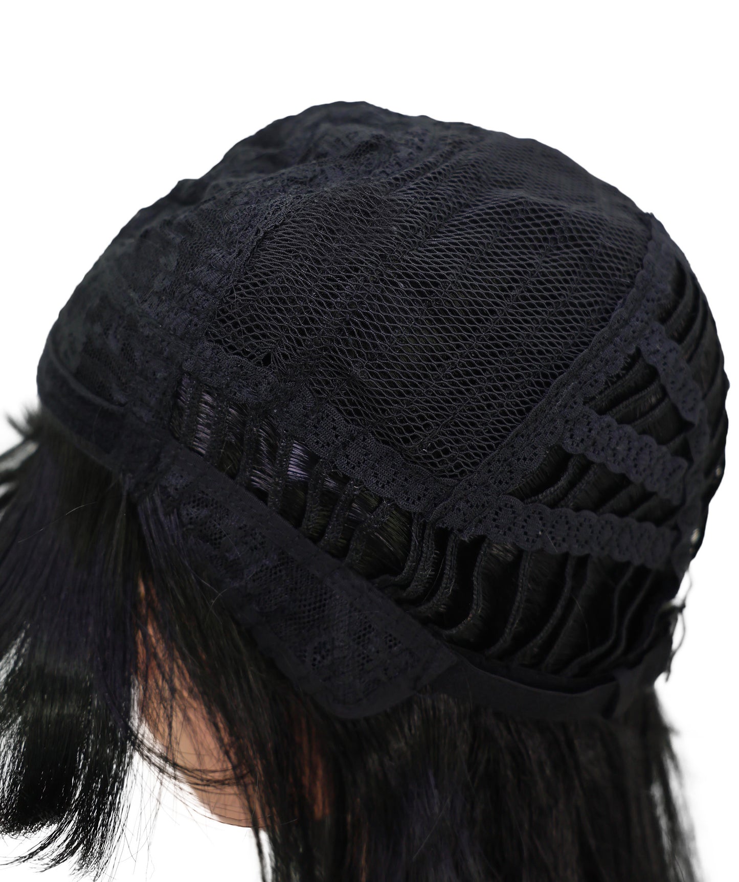 Wigs2you C-198コスプレウィッグ ブラック ロング 30.5インチ キャップレス アニメ風 合成繊維 女性用 イベント コスプレ