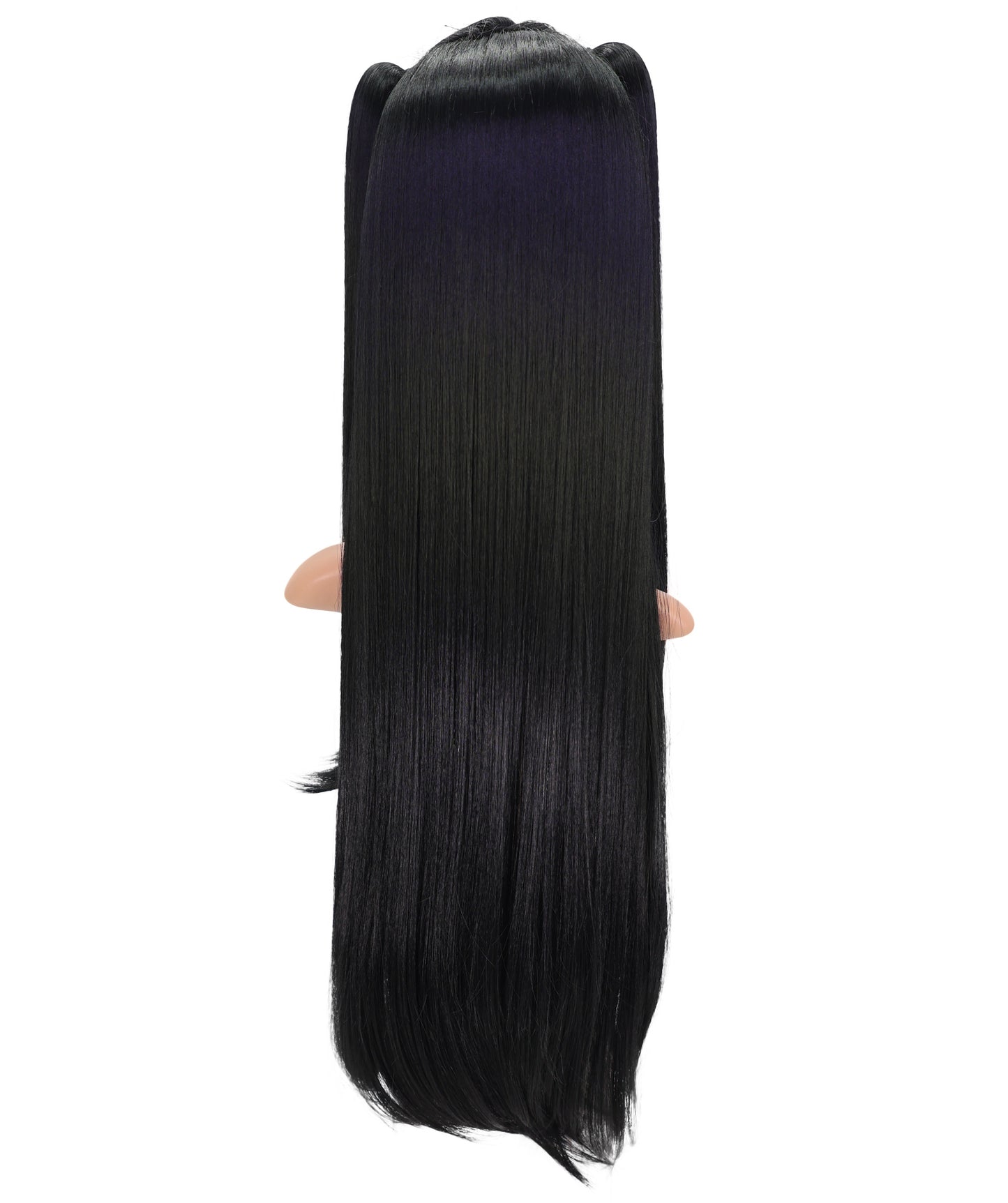Wigs2you C-198コスプレウィッグ ブラック ロング 30.5インチ キャップレス アニメ風 合成繊維 女性用 イベント コスプレ