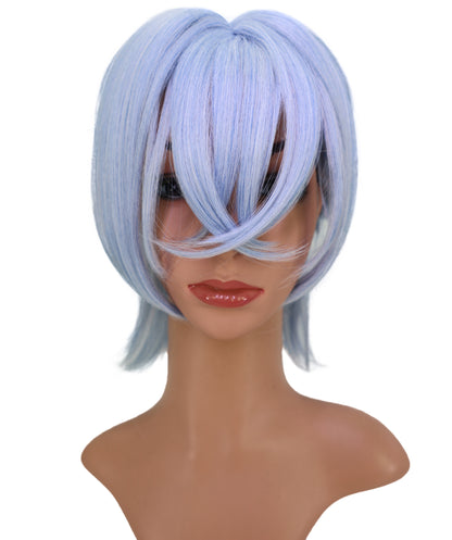 Wigs2you C-199 コスプレウィッグ ライトアッシュブルー ショート 15インチ 標準キャップ アニメ風 合成繊維 女性用 ハロウィン コスプレ