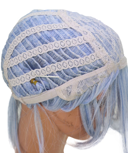 Wigs2you C-199 コスプレウィッグ ライトアッシュブルー ショート 15インチ 標準キャップ アニメ風 合成繊維 女性用 ハロウィン コスプレ