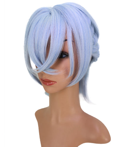 Wigs2you C-199 コスプレウィッグ ライトアッシュブルー ショート 15インチ 標準キャップ アニメ風 合成繊維 女性用 ハロウィン コスプレ