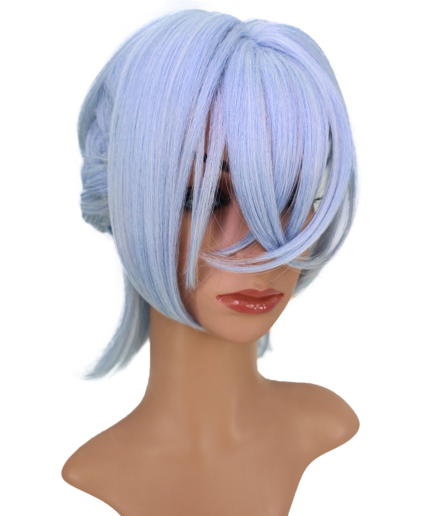 Wigs2you C-199 コスプレウィッグ ライトアッシュブルー ショート 15インチ 標準キャップ アニメ風 合成繊維 女性用 ハロウィン コスプレ