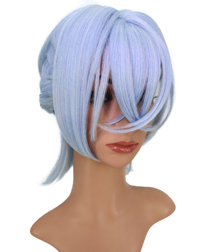 Wigs2you C-199 コスプレウィッグ ライトアッシュブルー ショート 15インチ 標準キャップ アニメ風 合成繊維 女性用 ハロウィン コスプレ