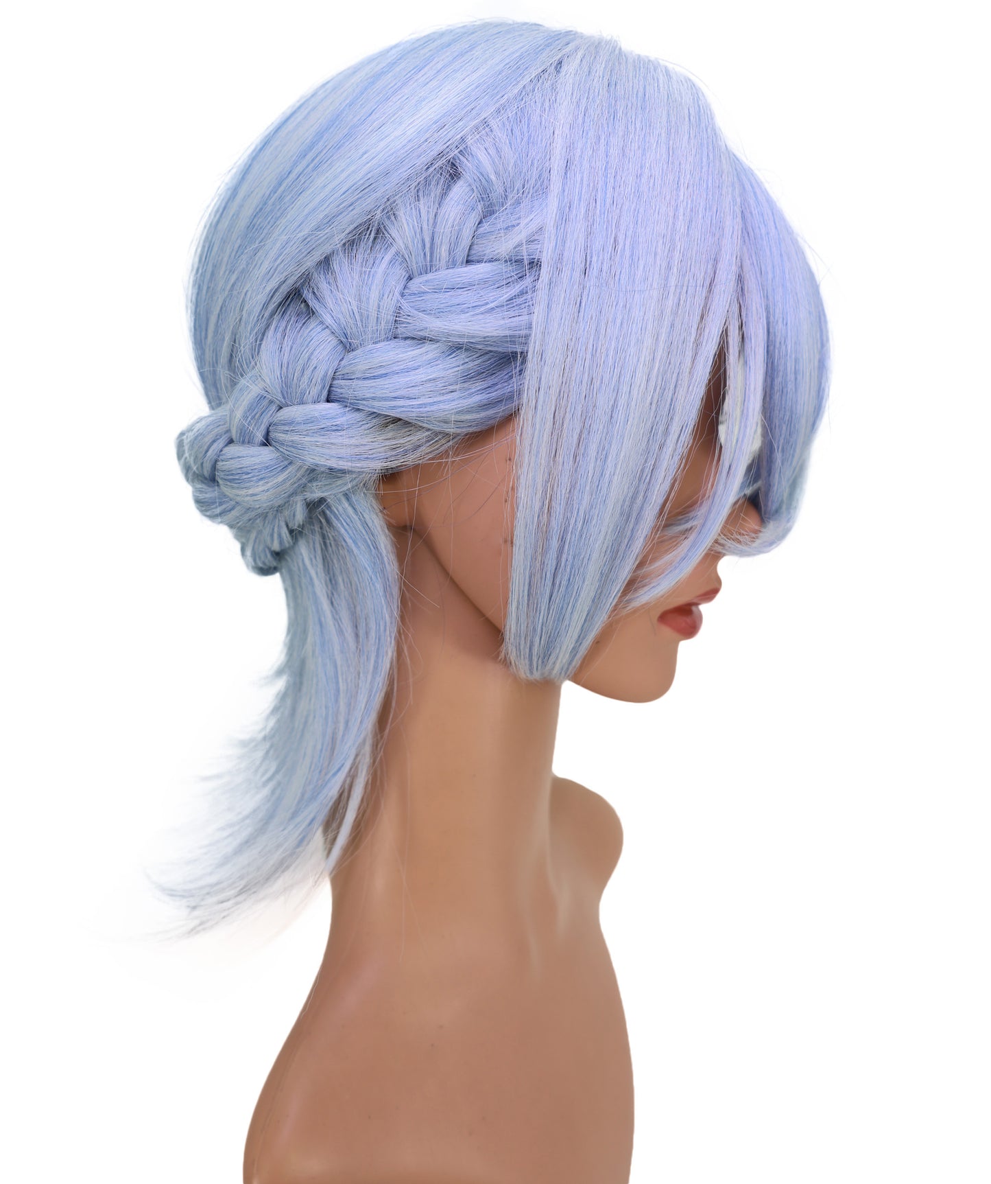 Wigs2you C-199 コスプレウィッグ ライトアッシュブルー ショート 15インチ 標準キャップ アニメ風 合成繊維 女性用 ハロウィン コスプレ