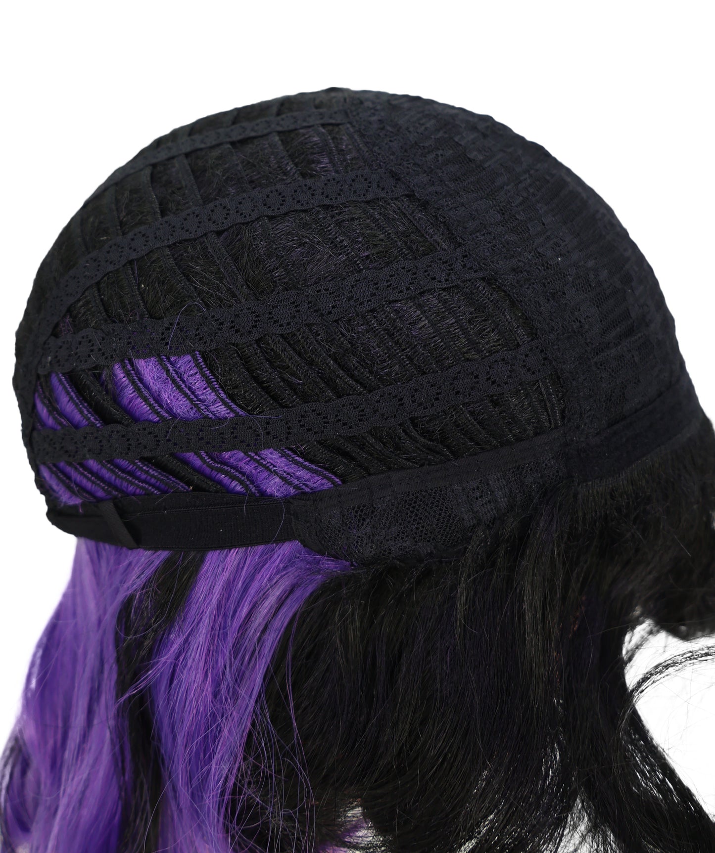Wigs2you C-201 コスプレウィッグ ブラック×ダークパープル ロング 29インチ アニメ風 合成繊維 男性用 コスプレ イベント