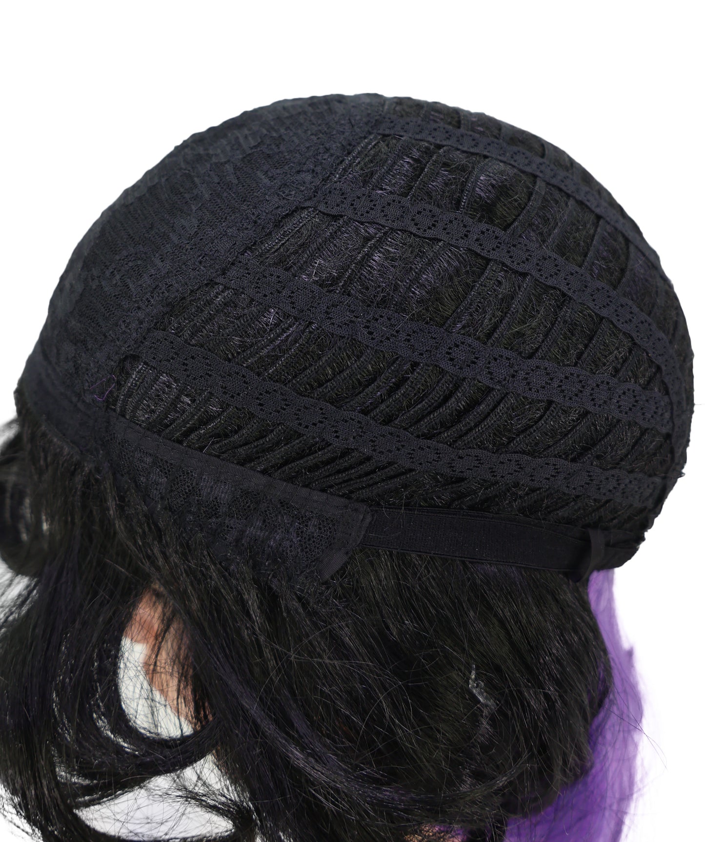 Wigs2you C-201 コスプレウィッグ ブラック×ダークパープル ロング 29インチ アニメ風 合成繊維 男性用 コスプレ イベント