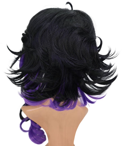 Wigs2you C-201 コスプレウィッグ ブラック×ダークパープル ロング 29インチ アニメ風 合成繊維 男性用 コスプレ イベント