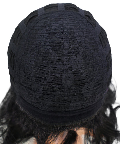 Wigs2you C-201 コスプレウィッグ ブラック×ダークパープル ロング 29インチ アニメ風 合成繊維 男性用 コスプレ イベント