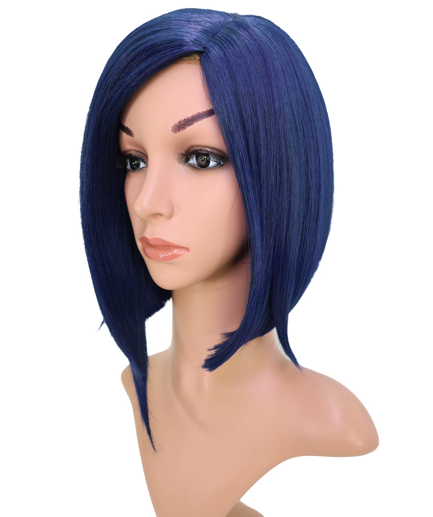 Wigs2you C-203 コスプレウィッグ ダークネイビーブルー ショートボブ 13インチ 難燃ファイバー 女性用 コスプレ