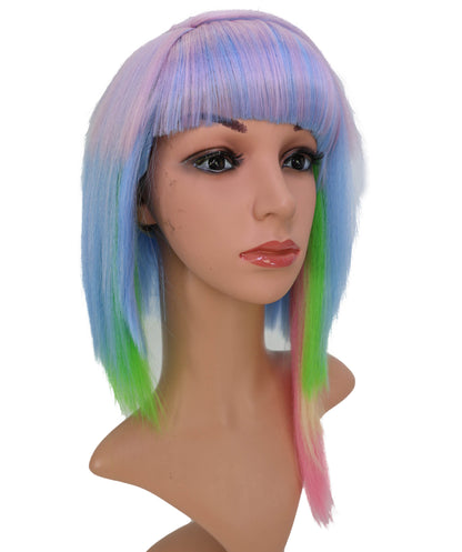 Wigs2you C-204 コスプレウィッグ マルチカラー レイヤードボブ 16インチ 耐熱ファイバー 女性用 イベント