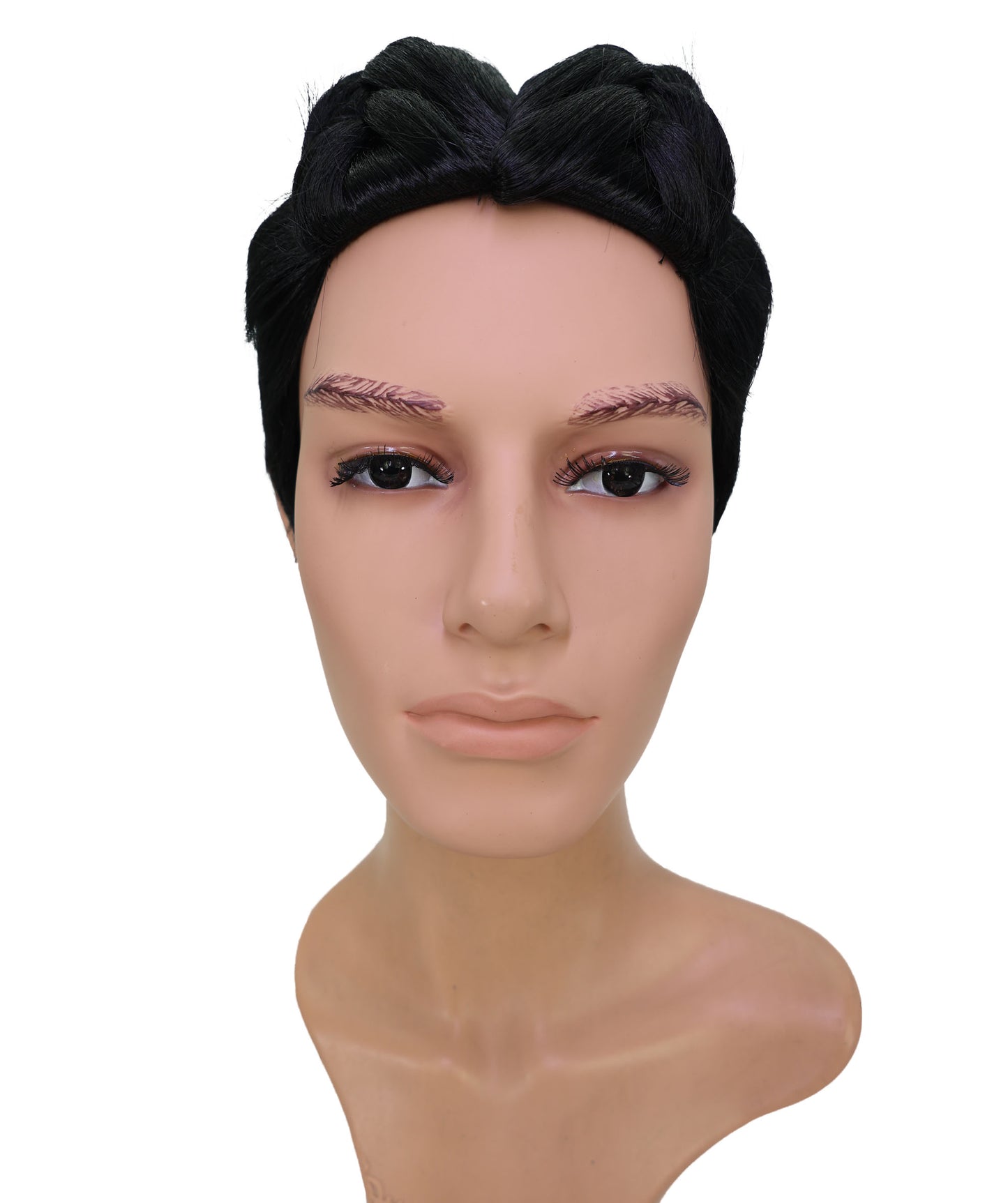 Wigs2you C-205 コスプレウィッグ ブラック 編み込み 16.5インチ 耐熱ファイバー 男性用 イベント