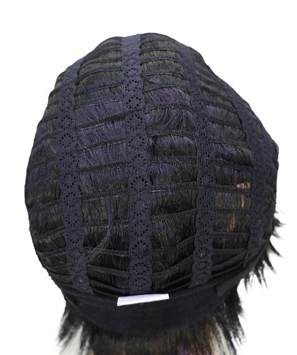 Wigs2you C-205 コスプレウィッグ ブラック 編み込み 16.5インチ 耐熱ファイバー 男性用 イベント