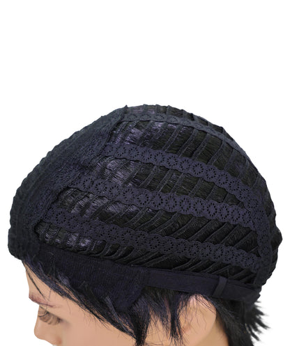 Wigs2you C-205 コスプレウィッグ ブラック 編み込み 16.5インチ 耐熱ファイバー 男性用 イベント