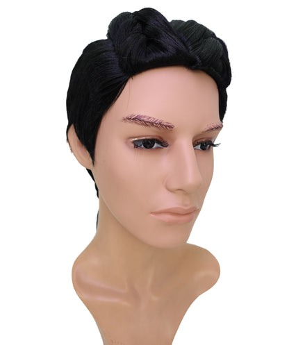 Wigs2you C-205 コスプレウィッグ ブラック 編み込み 16.5インチ 耐熱ファイバー 男性用 イベント