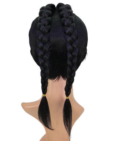 Wigs2you C-205 コスプレウィッグ ブラック 編み込み 16.5インチ 耐熱ファイバー 男性用 イベント