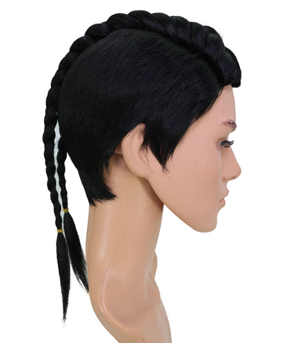Wigs2you C-205 コスプレウィッグ ブラック 編み込み 16.5インチ 耐熱ファイバー 男性用 イベント