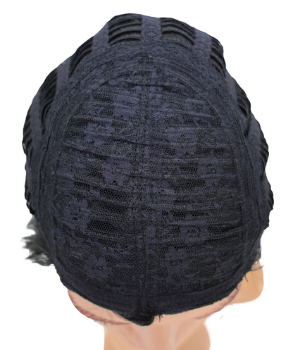 Wigs2you C-205 コスプレウィッグ ブラック 編み込み 16.5インチ 耐熱ファイバー 男性用 イベント