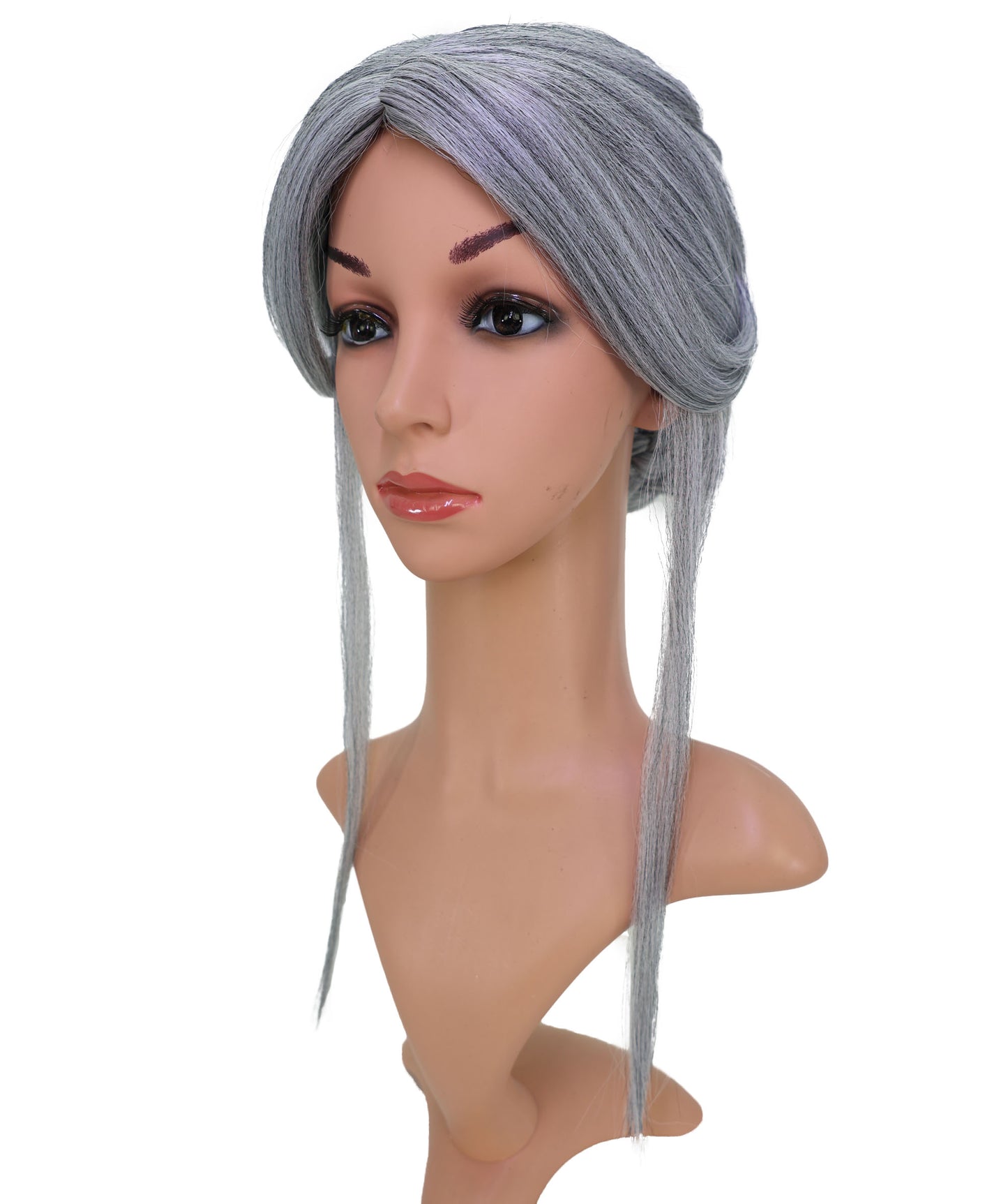 Wigs2you C-207コスプレウィッグ アッシュグレー エレガントレイヤー 19.5インチ 耐熱ファイバー 女性用 イベン