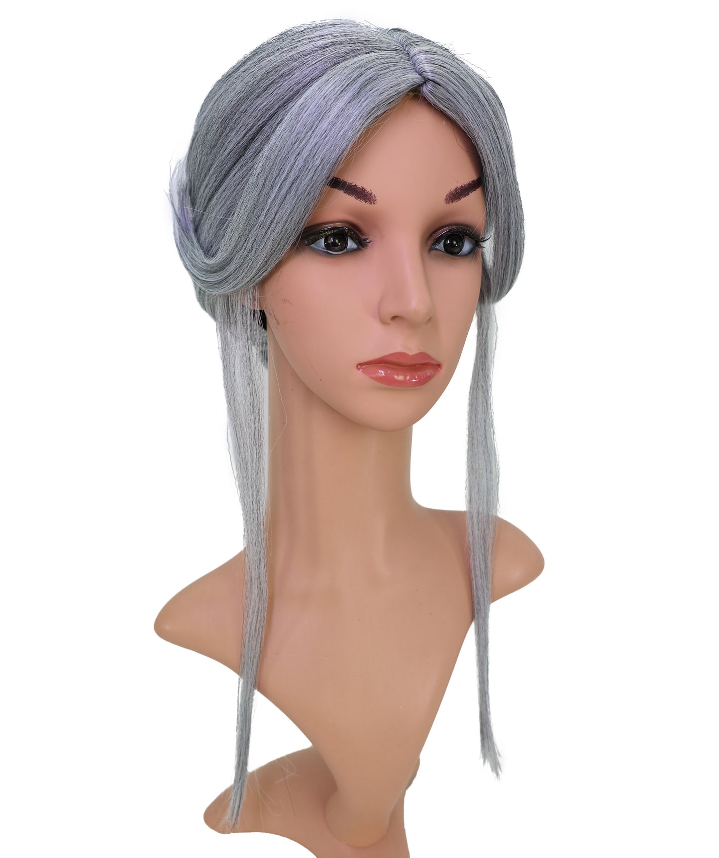 Wigs2you C-207コスプレウィッグ アッシュグレー エレガントレイヤー 19.5インチ 耐熱ファイバー 女性用 イベン
