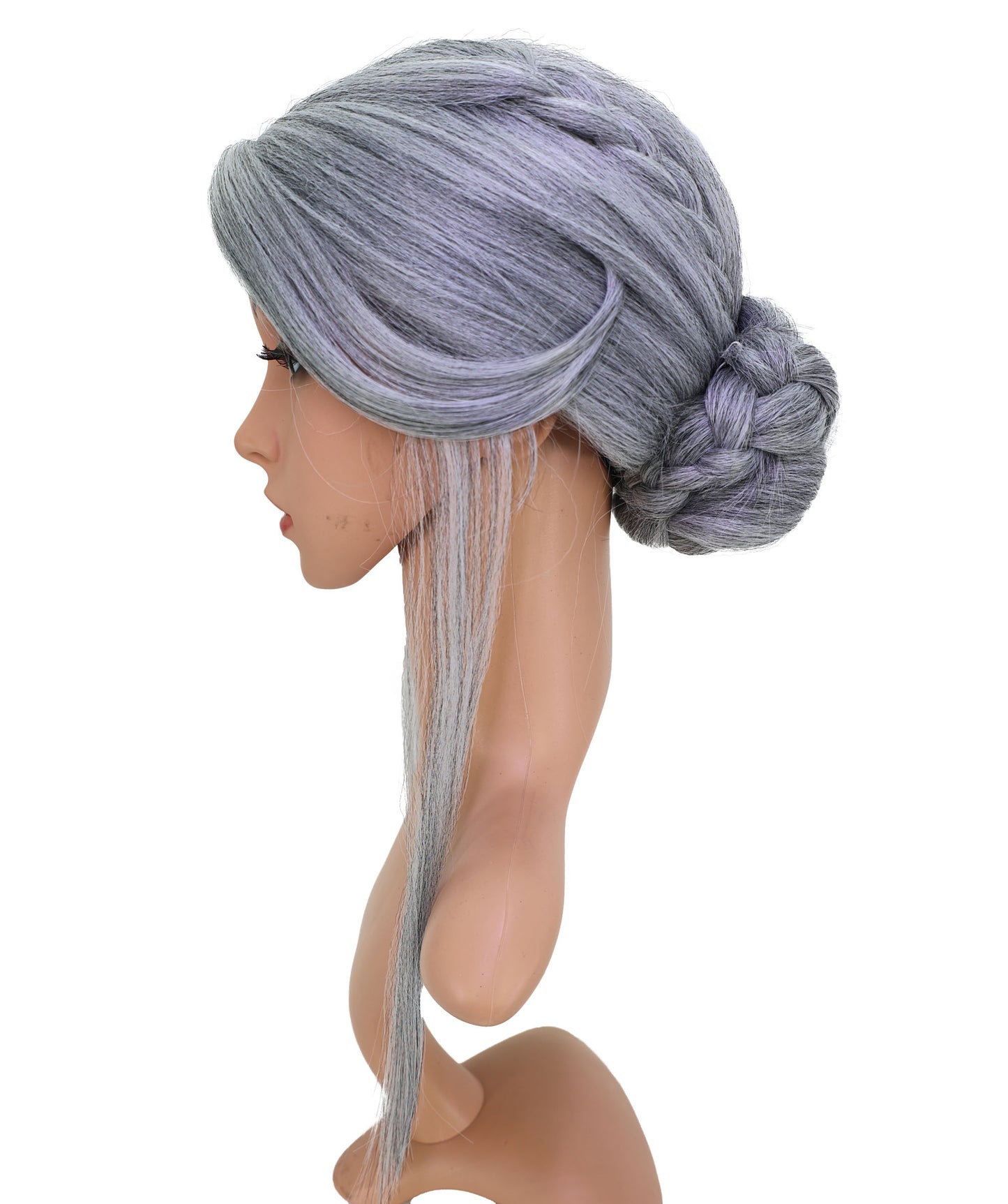Wigs2you C-207コスプレウィッグ アッシュグレー エレガントレイヤー 19.5インチ 耐熱ファイバー 女性用 イベン