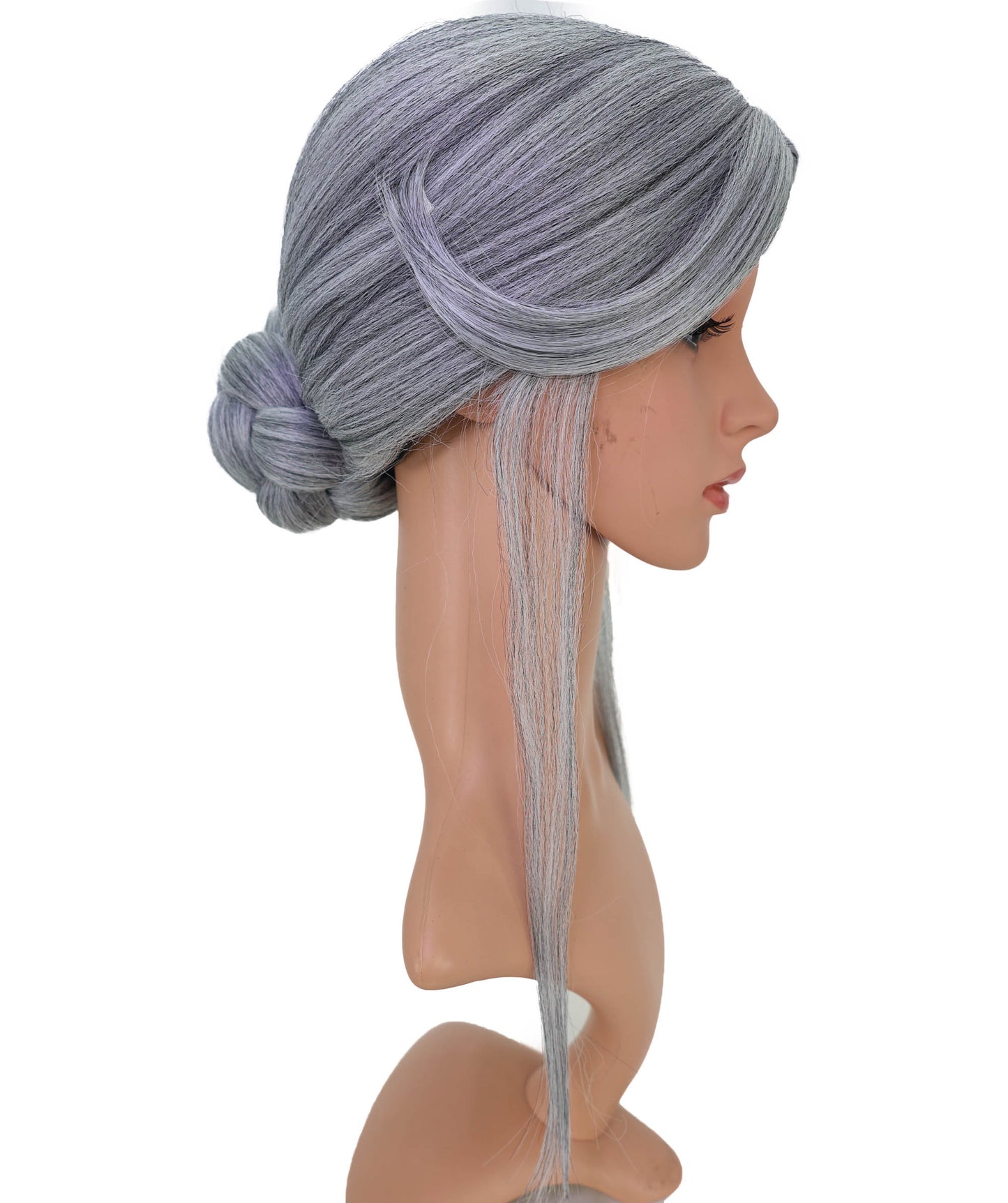 Wigs2you C-207コスプレウィッグ アッシュグレー エレガントレイヤー 19.5インチ 耐熱ファイバー 女性用 イベン