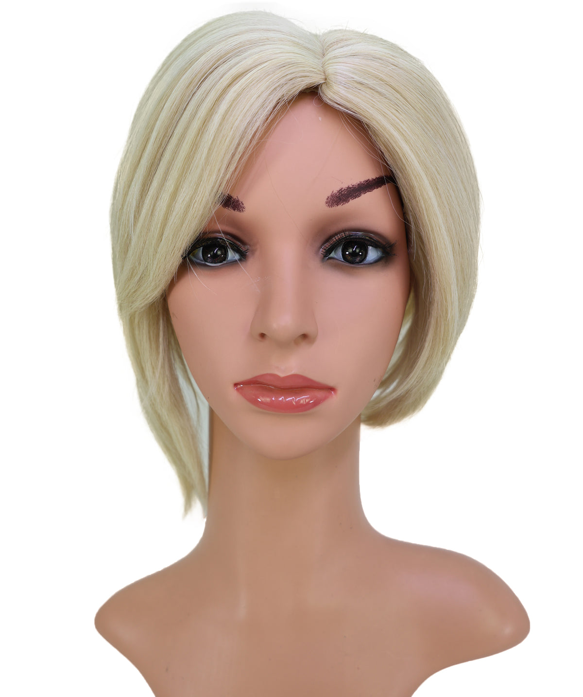 Wigs2you C-213 レディース コスプレ ウィッグ 10.5インチ ショート ストレート ペールブロンド 耐熱ファイバー キャップレス フルウィッグ ハロウィン 仮装 パーティー イベント