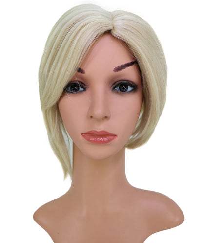 Wigs2you C-213 レディース コスプレ ウィッグ 10.5インチ ショート ストレート ペールブロンド 耐熱ファイバー キャップレス フルウィッグ ハロウィン 仮装 パーティー イベント