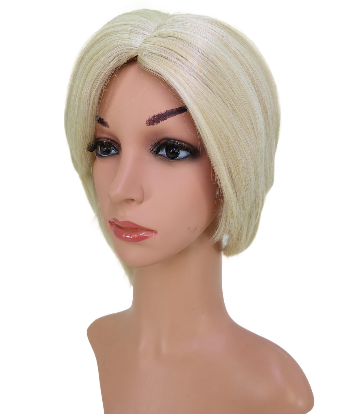 Wigs2you C-213 レディース コスプレ ウィッグ 10.5インチ ショート ストレート ペールブロンド 耐熱ファイバー キャップレス フルウィッグ ハロウィン 仮装 パーティー イベント