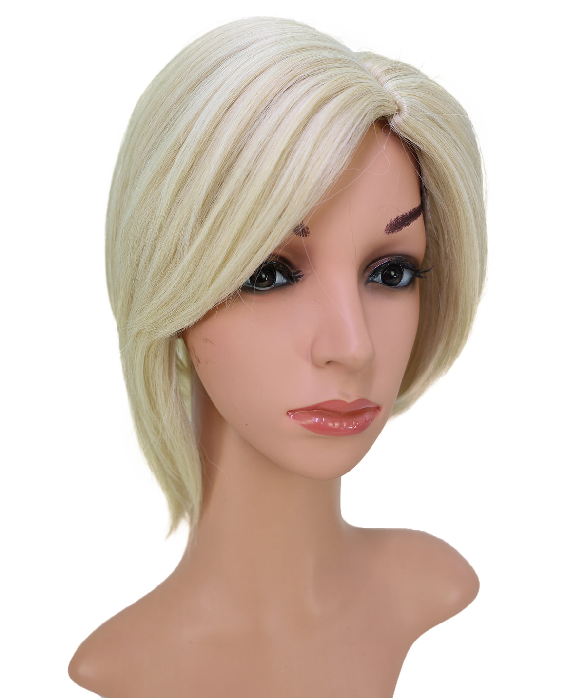 Wigs2you C-213 レディース コスプレ ウィッグ 10.5インチ ショート ストレート ペールブロンド 耐熱ファイバー キャップレス フルウィッグ ハロウィン 仮装 パーティー イベント