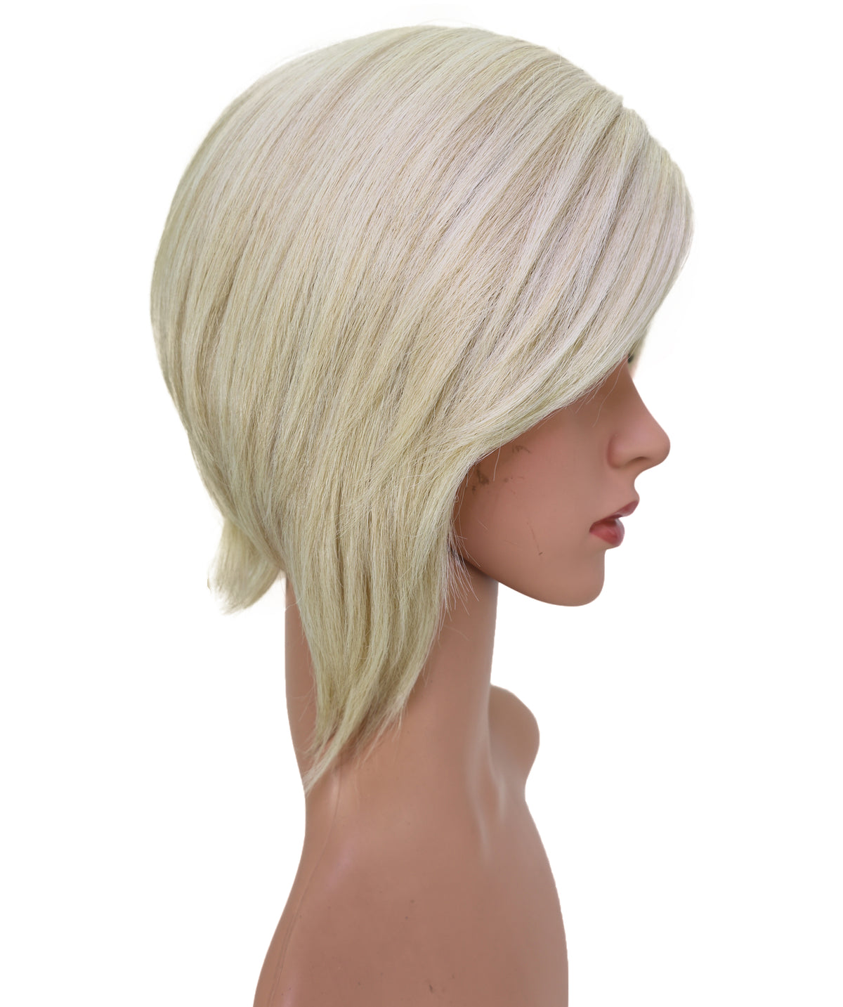 Wigs2you C-213 レディース コスプレ ウィッグ 10.5インチ ショート ストレート ペールブロンド 耐熱ファイバー キャップレス フルウィッグ ハロウィン 仮装 パーティー イベント
