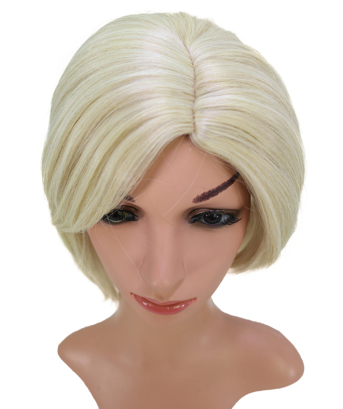 Wigs2you C-213 レディース コスプレ ウィッグ 10.5インチ ショート ストレート ペールブロンド 耐熱ファイバー キャップレス フルウィッグ ハロウィン 仮装 パーティー イベント