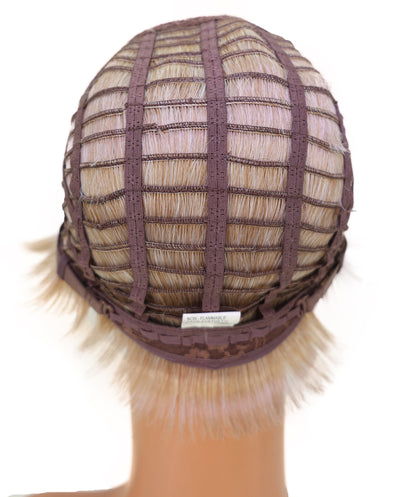 Wigs2you C-214 レディース コスプレ ウィッグ 10.5インチ ショート ストレート ペールブロンド 耐熱ファイバー キャップレス フルウィッグ ハロウィン 仮装 パーティー イベント