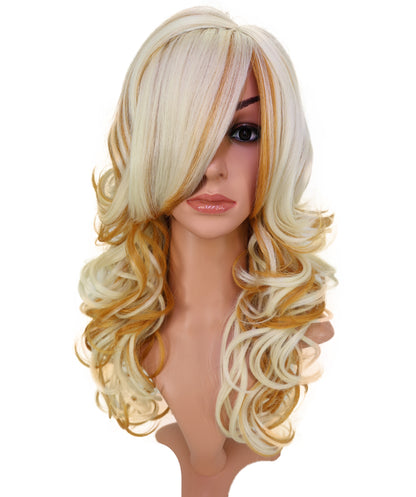 Wigs2you C-215 レディース コスプレ ウィッグ 21インチ ロング カール ブロンド オンブレ 耐熱ファイバー キャップレス フルウィッグ ハロウィン 仮装 パーティー イベント