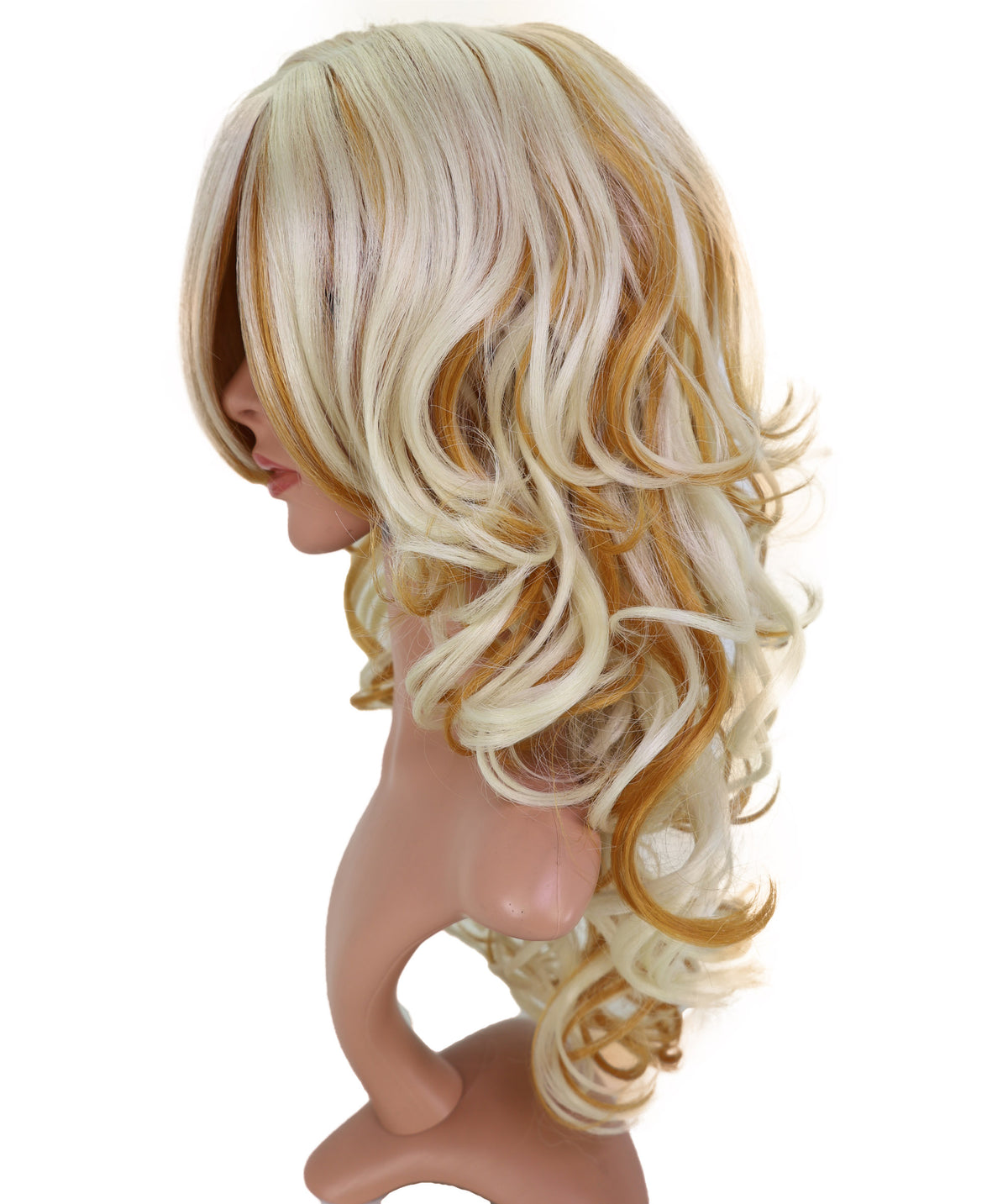 Wigs2you C-215 レディース コスプレ ウィッグ 21インチ ロング カール ブロンド オンブレ 耐熱ファイバー キャップレス フルウィッグ ハロウィン 仮装 パーティー イベント